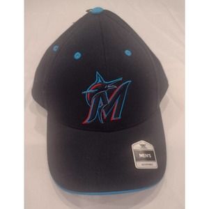 MLB Miami Marlins Men's Baseball Hat Black One-Size Fan Favorite Adjustable Cap